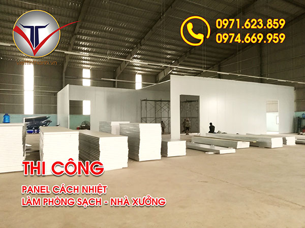 thi công panel chống nóng làm phòng sạch nhà xưởng